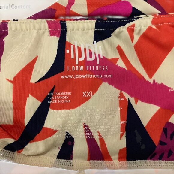 J.Dow Fitness Womens XXL Patterned Leggings Side Pockets Athletic Active - Picture 4 of 6